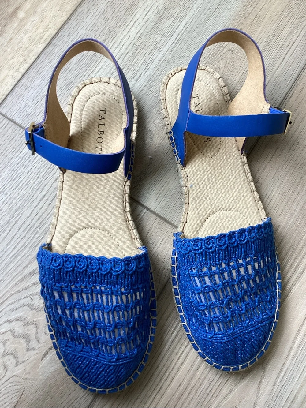 NIB Talbots Izzy Ankle Espadrille Sandals in Dark Blue Iris Size 10